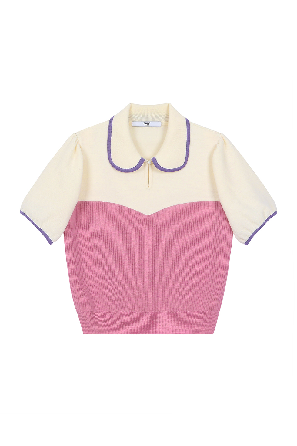 PUFF SLEEVES KNIT TOP - PINK