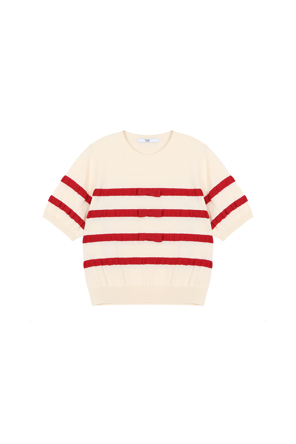 RIBBON KNIT PULLOVER - RED